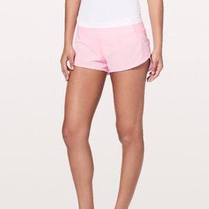 lululemon pink speed up shorts